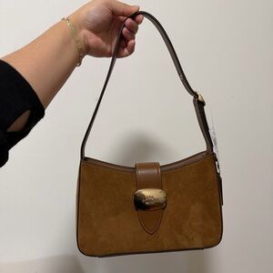 Coach Eliza Suede Shoulder Bag in Sienna